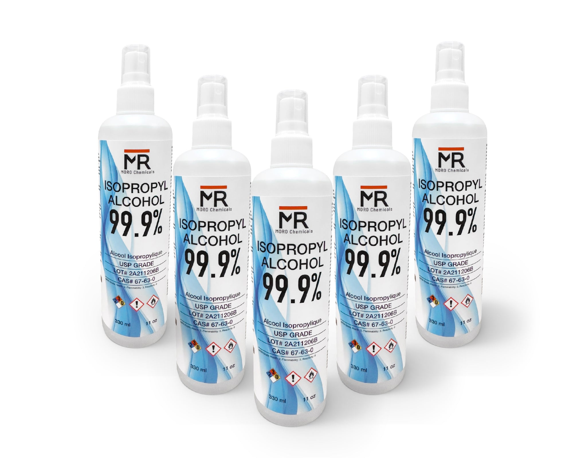 99.9% Isopropyl Alcohol USP Grade [5x300mL Spray]
